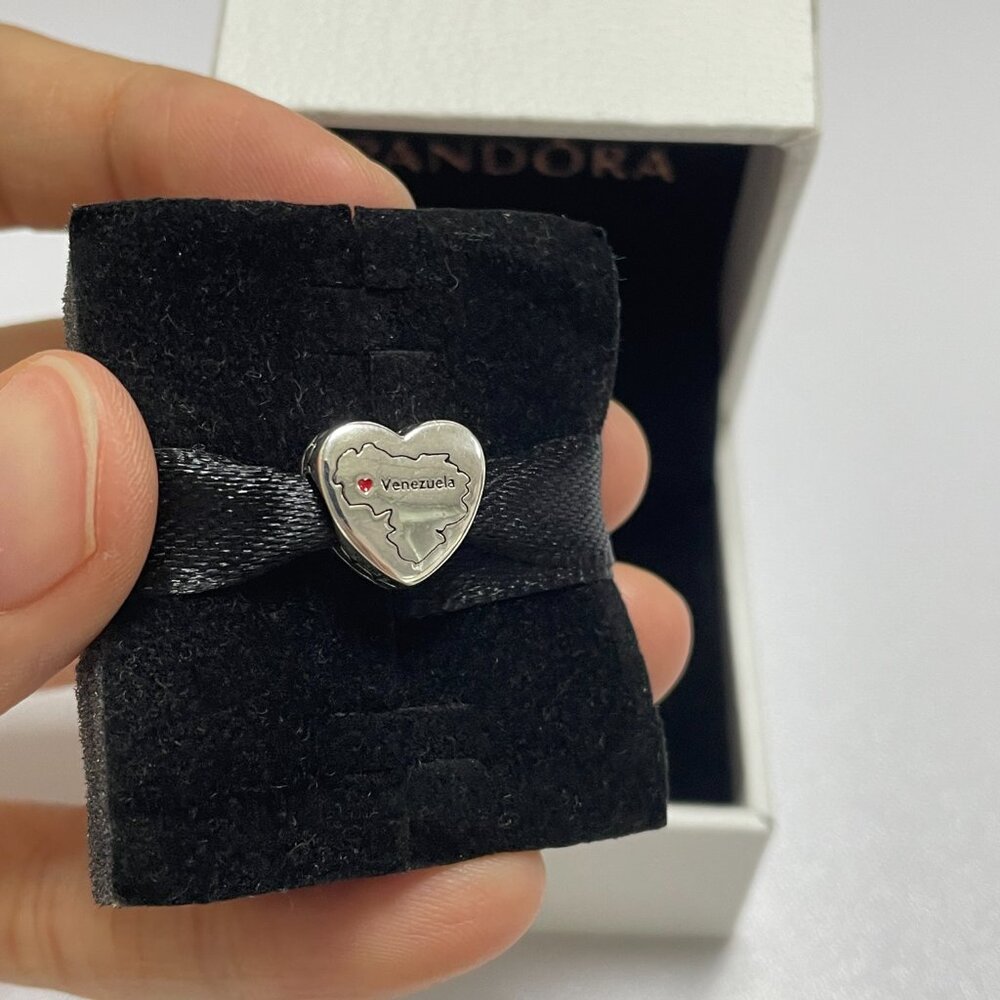 Pandora Venezuela Map Exclusive Heart Charm